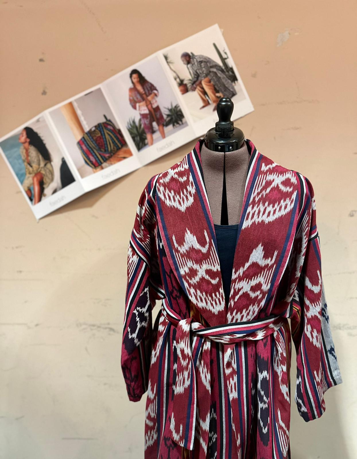 Rania Kimono - Red Ikat