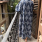 Rania Kimono - Blauw, grijze Ikat