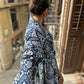 Rania Kimono - Blauw, grijze Ikat