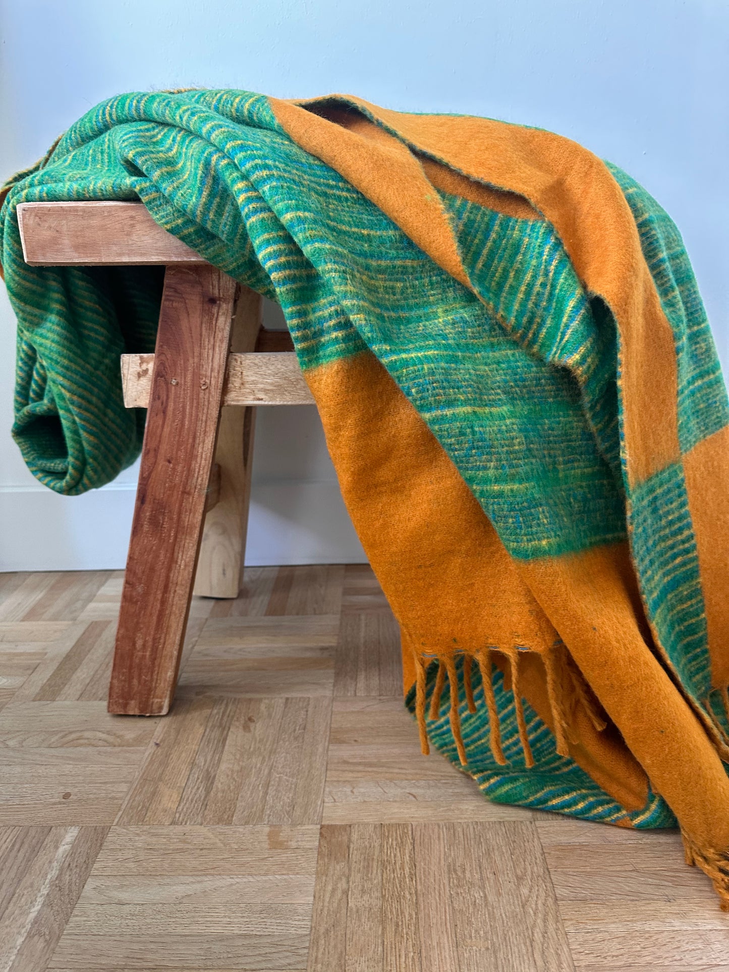 Blanket yak wol - orange green