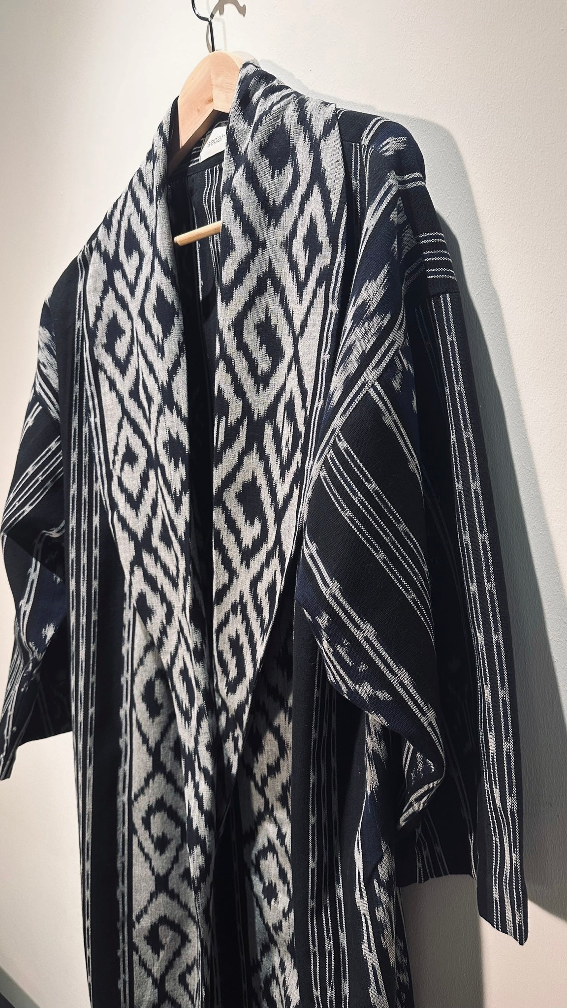 Rania Kimono - Grey/Black/Blue Ikat