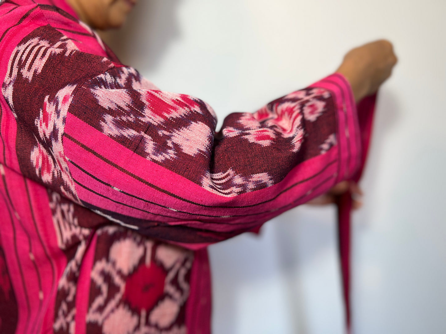 Santai Kimono - Roze Ikat