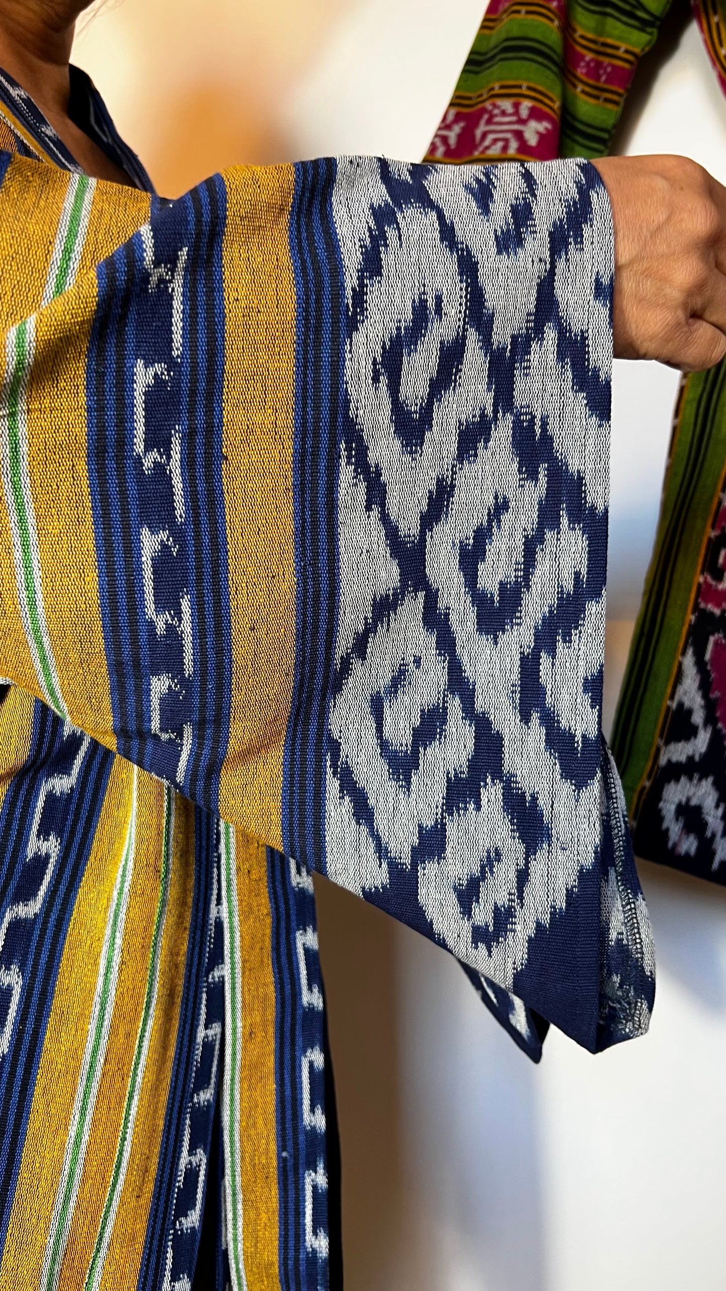 Ira Kimono - Blauw en Gele Ikat