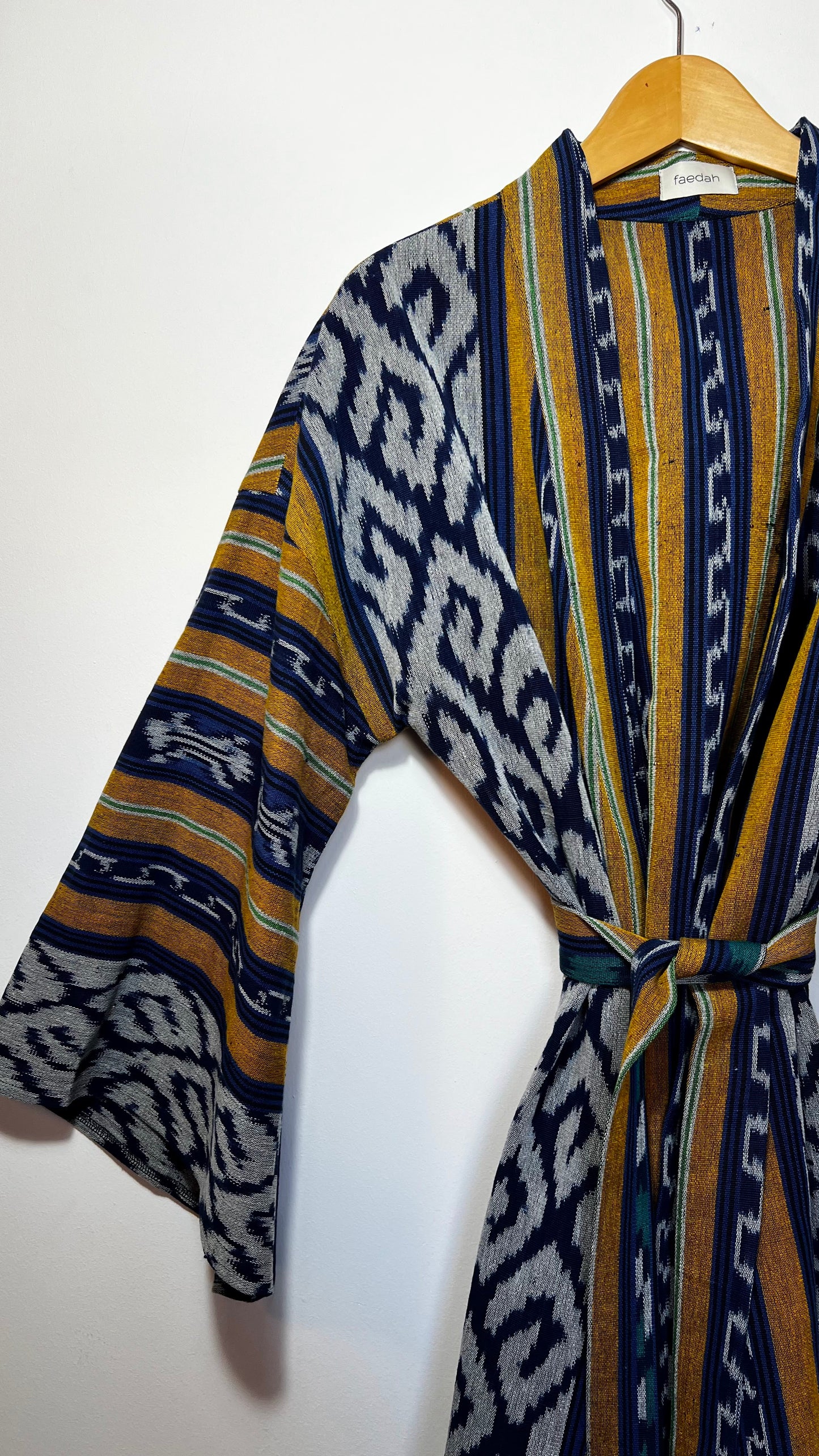 Ira Kimono - Blauw en Gele Ikat